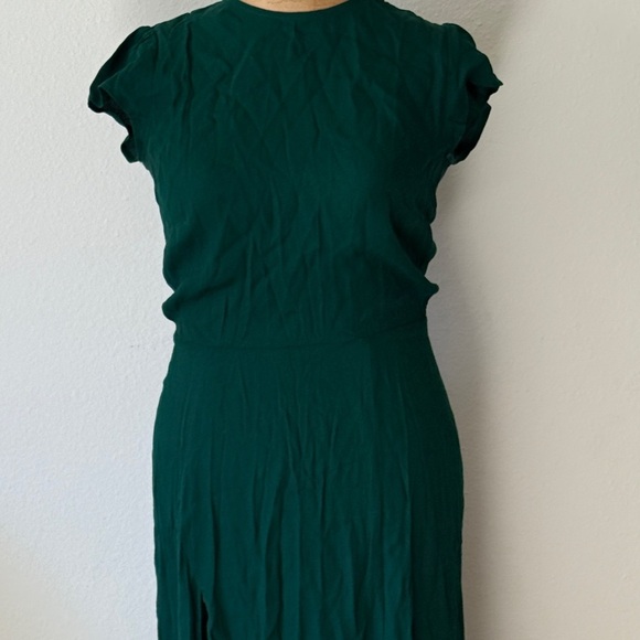 Reformation sz 4 Gavin Dress Elegant Emerald Green opens back detail great cond - Picture 6 of 14